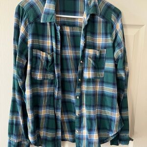 Vintage Hollister Blue and Yellow Plaid Shirt